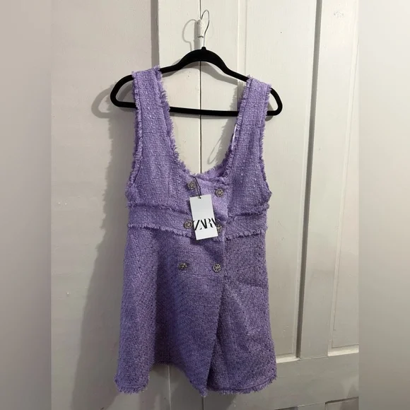 New with tags Zara RHINESTONE BUTTON TWEED
Pinafore DRESS - Picture 2 of 3